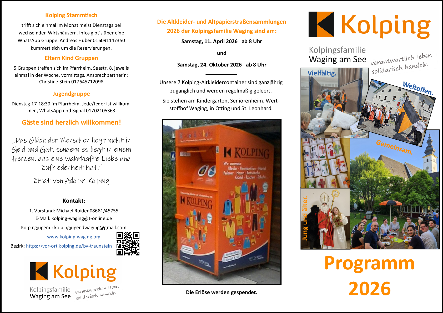 Jahresprogramm 2024 Kolpingfamilie Waging Seite 1